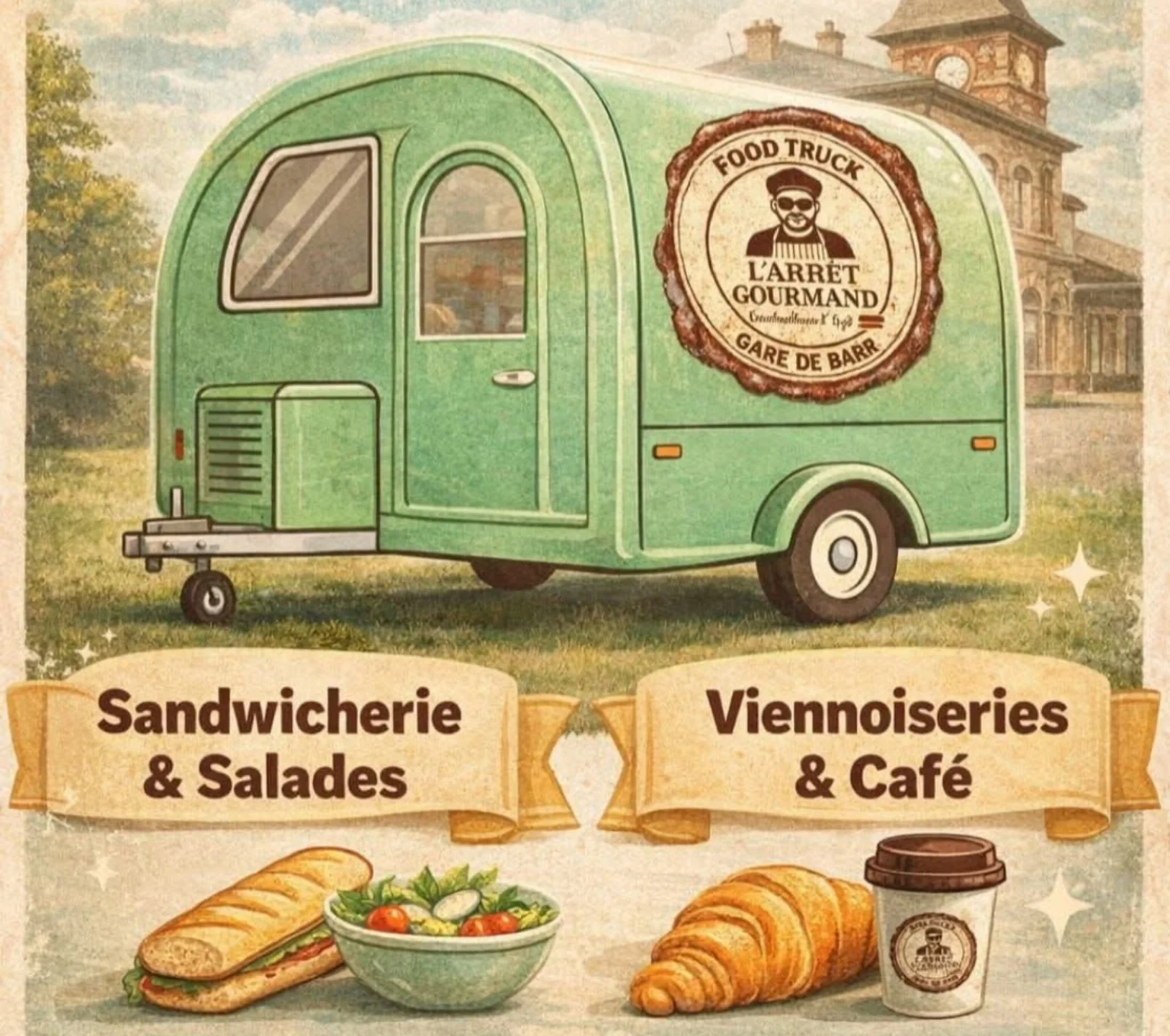 Illustration de l'univers L'Arrêt Gourmand, sandwicherie et café